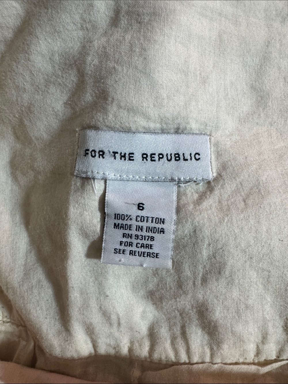For The Republic Ivory Tiered Cotton Skirt with Orange and Teal Trim - Picture 2 of 4
